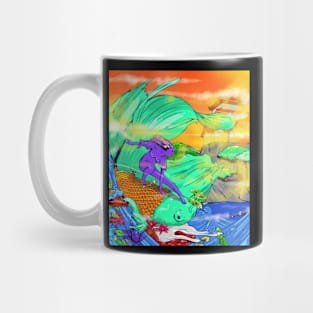 surfing fish queen Mug